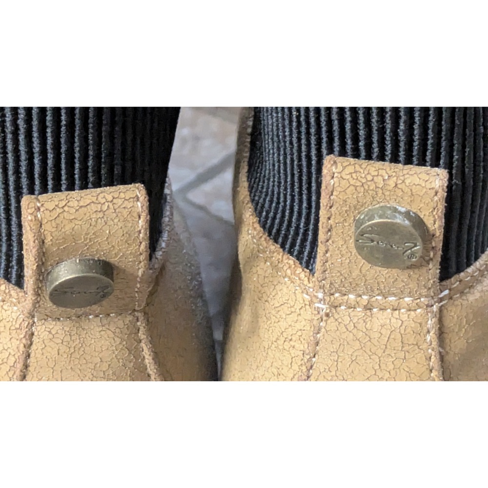 Seven7 Jadon Tan Cracked Faux Leather Lug Sole Combat Boots Womens 8 - Picture 5 of 6